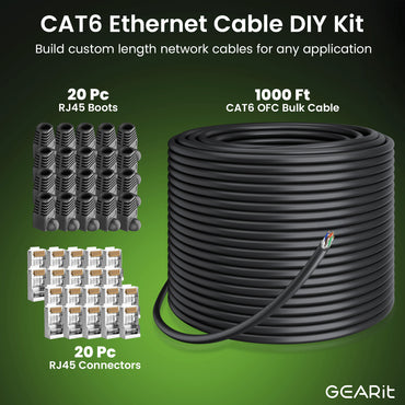 Bulk Cat6 Outdoor Ethernet Cable - DIY Kit