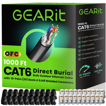 Bulk Cat6 Outdoor Ethernet Cable - DIY Kit