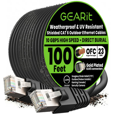color_black | Cat6 Outdoor Ethernet Cable - Black / 100 Feet, image 1