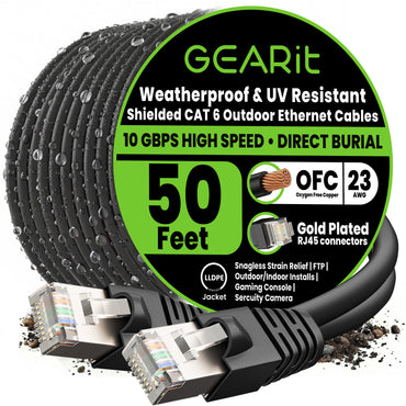 color_black | Cat6 Outdoor Ethernet Cable - Black / 50 Feet, image 1