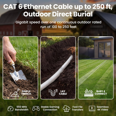 color_white | Cat6 Outdoor Ethernet Cable - White / 150 Feet, image 2