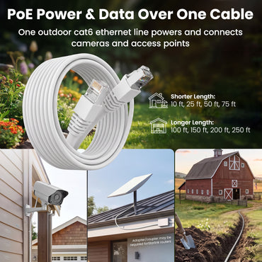 color_white | Cat6 Outdoor Ethernet Cable - White / 200 Feet, image 3