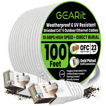 color_white | Cat6 Outdoor Ethernet Cable - White / 100 Feet, image 1