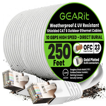 color_white | Cat6 Outdoor Ethernet Cable - White / 250 Feet, image 1