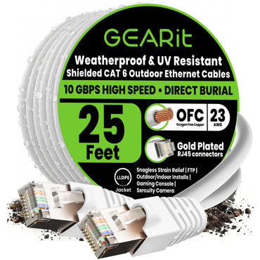 color_white | Cat6 Outdoor Ethernet Cable - White / 25 Feet, image 1