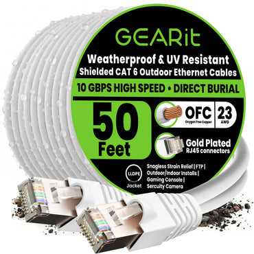 color_white | Cat6 Outdoor Ethernet Cable - White / 50 Feet, image 1