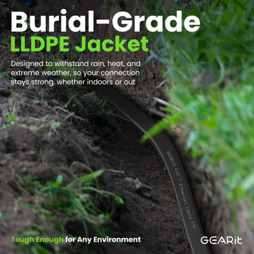 Black Cat7 Flat Outdoor Ethernet Cable