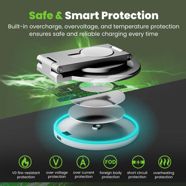 GEARit 3-in-1 15W MagSafe Wireless Charger Station