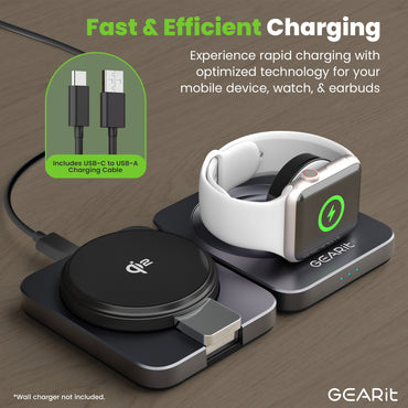 GEARit 3-in-1 Qi2 MagSafe Wireless Charging Station