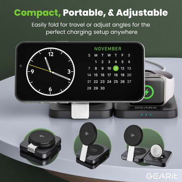 GEARit 3-in-1 Qi2 MagSafe Wireless Charging Station