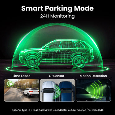 GEARit 3-Channel 4K Dash Cam - Front, Inside & Rear with GPS & Night Vision, 64GB Included