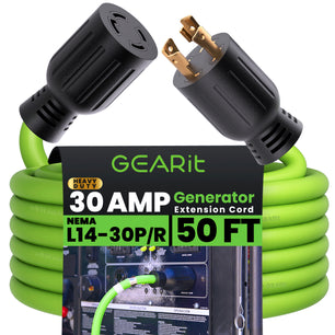 30 Amp NEMA L14-30 Generator Extension Power Cord