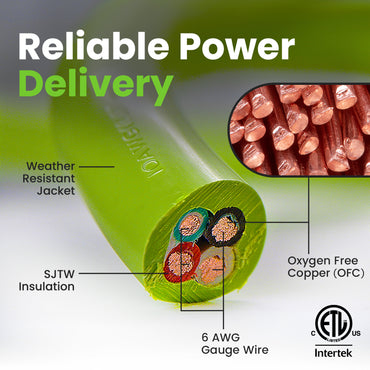 30 Amp NEMA L14-30 Generator Extension Power Cord