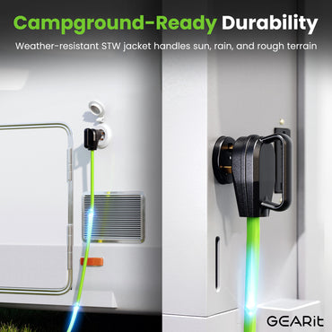 30-Amp Extension Cord for RV and Auto, 125-Volt, 3-Prong, 10/3 STW 10AWG Gauge 3 Wire, NEMA TT-30P to TT-30R, Outdoor, Waterproof, Outdoor Camper Power Cord