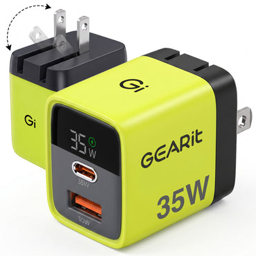 GEARit Lifestyle Series - 35W USB C GaN Charger 2 Port w/ Smart Display