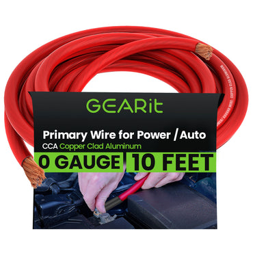 color_red | 1/0 Gauge CCA Wire - 10 Feet / Red, image 1