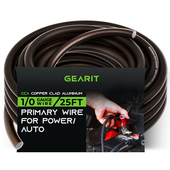 GearIT 1/0 Gauge Wire CCA - Primary Electrical Automotive Power/Ground Wire - GearIT