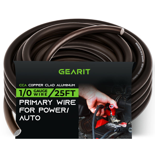 GearIT 1/0 Gauge Wire CCA - Primary Electrical Automotive Power/Ground Wire GearIT