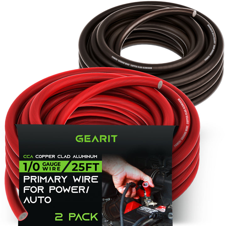 GearIT 1/0 Gauge Wire CCA - Primary Electrical Automotive Power/Ground Wire - GearIT