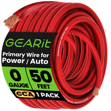color_red | 1/0 Gauge CCA Wire - 50 Feet / Red, image 1