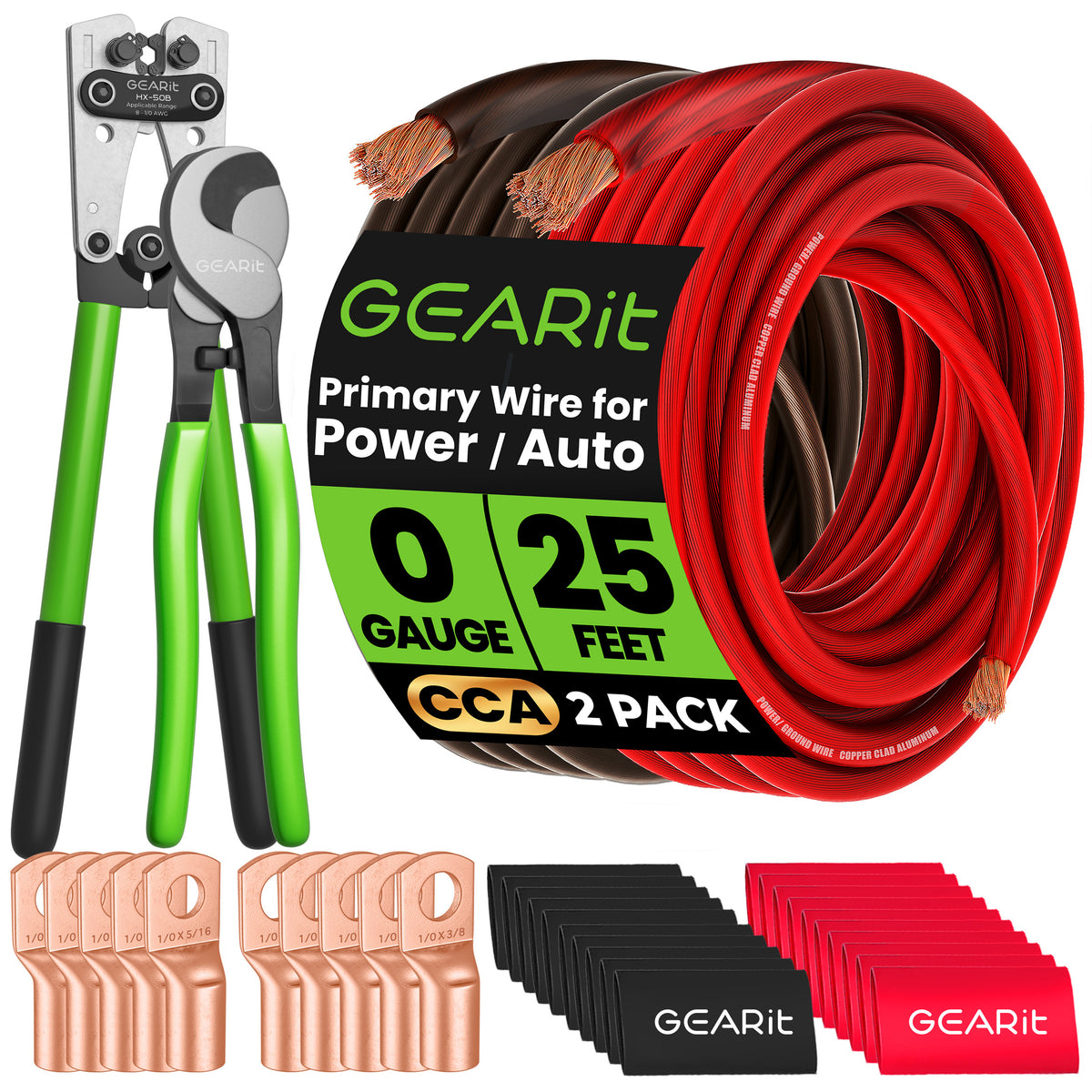 GEARit 0 Gauge Ground Wire Kit with Tools