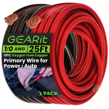 1/0 Gauge OFC Ground Wire - 0AWG Electrical Power Cable - 25 Feet