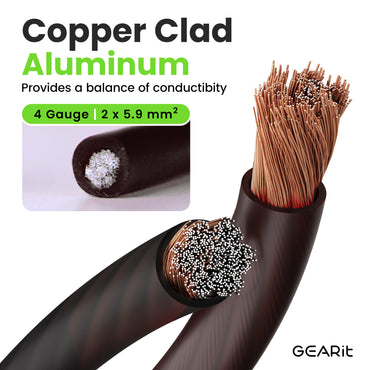 4 Gauge CCA Electrical Power Ground Wire, 25 Feet