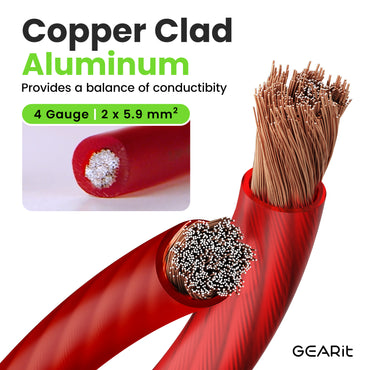 4 Gauge CCA Electrical Power Ground Wire, 25 Feet