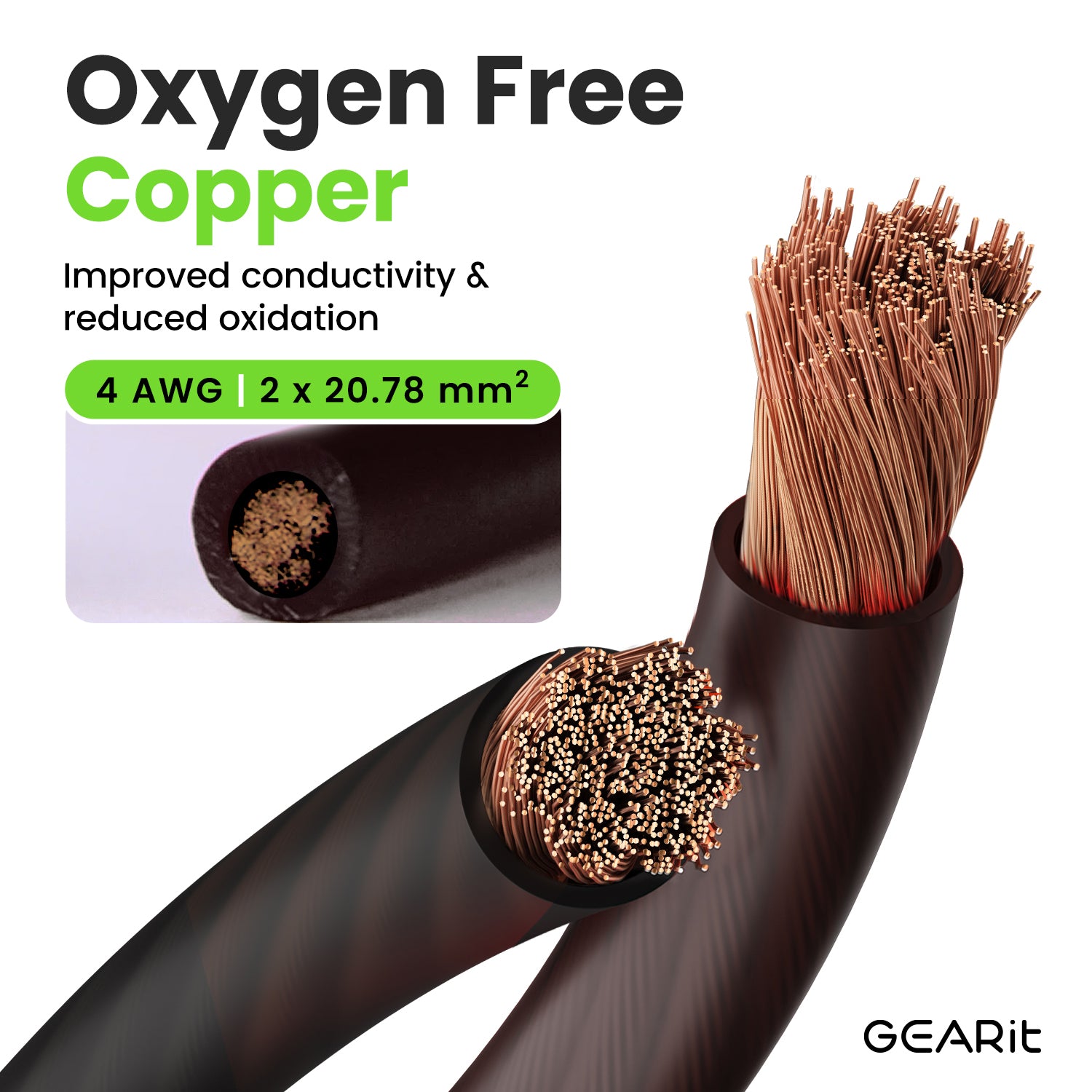 4 Gauge OFC Ground Wire - 4AWG Electrical Power Cable - 25 Feet