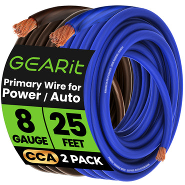 8 Gauge CCA Electrical Power Ground Wire, 25 Feet