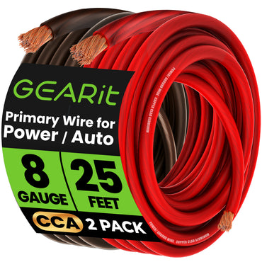 8 Gauge CCA Electrical Power Ground Wire, 25 Feet