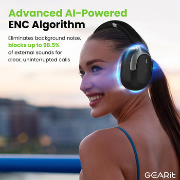 GEARit Over-Ear Bluetooth Headphones Hybrid ANC 45H Battery Multipoint Pairing
