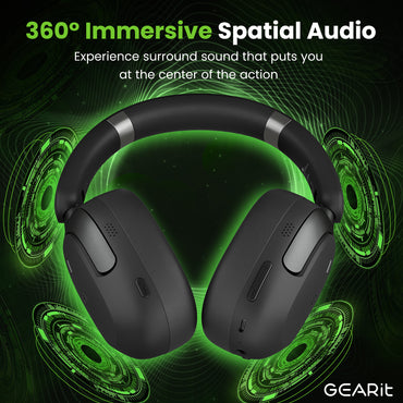 GEARit Over-Ear Bluetooth Headphones Hybrid ANC 45H Battery Multipoint Pairing
