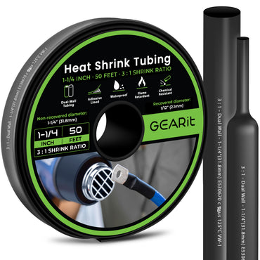 Dual-Wall Heat Shrink Tubing 3:1 Ratio Adhesive Lined, 50 Feet