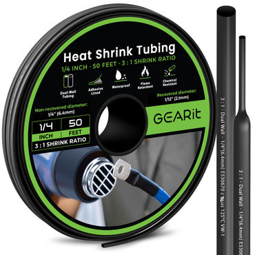 Dual-Wall Heat Shrink Tubing 3:1 Ratio Adhesive Lined, 50 Feet