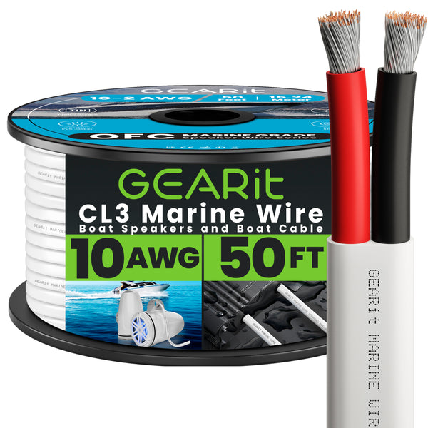 10/2 AWG 50ft OFC Marine Speaker Cable - Tinned Copper Wire