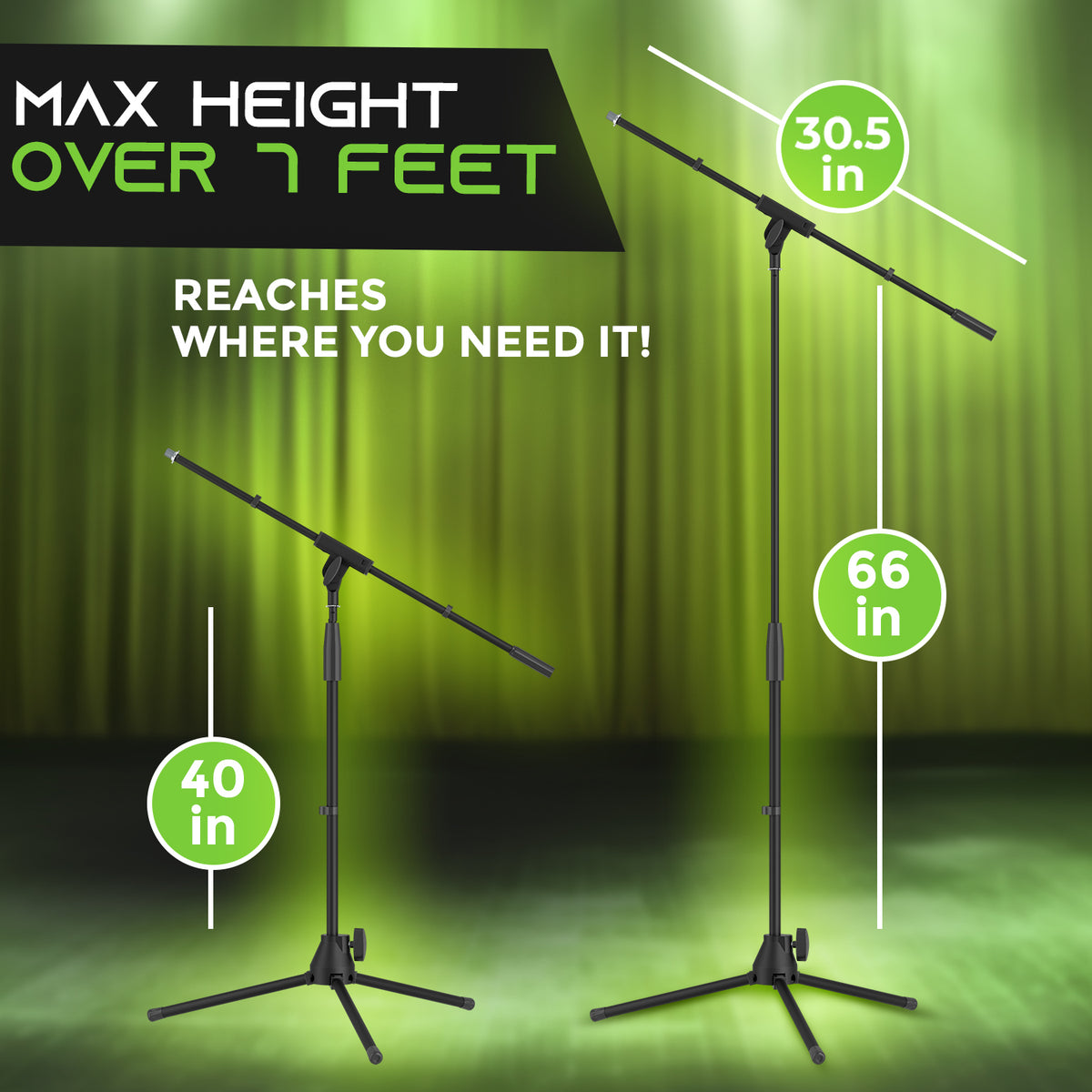 Adjustable Boom Height Microphone Stand - GEARit