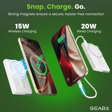 GEARit 2-in-1 MagSafe Wireless 10000mAh Power Bank