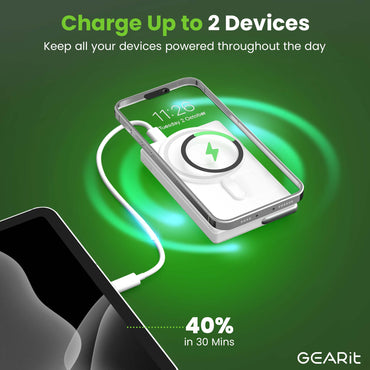 GEARit 2-in-1 MagSafe Wireless 10000mAh Power Bank