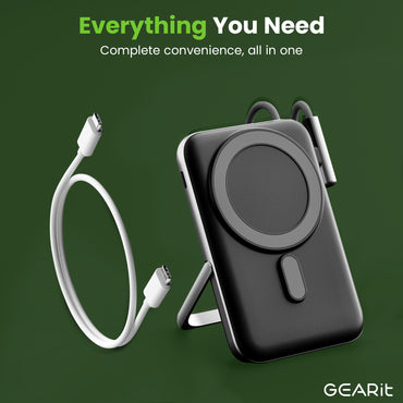 GEARit 2-in-1 10000mAh Power Bank - MagSafe Battery Pack with Kickstand