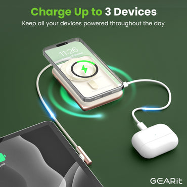 GEARit 2-in-1 10000mAh Power Bank - MagSafe Battery Pack with Kickstand