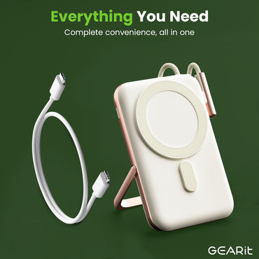 GEARit 2-in-1 10000mAh Power Bank - MagSafe Battery Pack with Kickstand