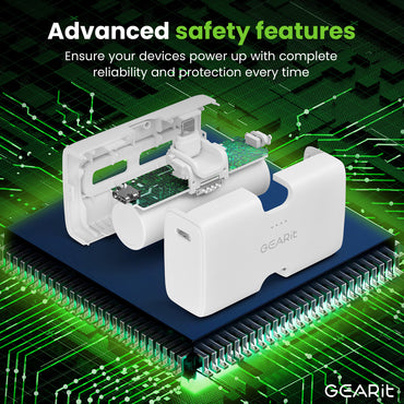 GEARit 5000 mAh Mini Power Bank with Built-in USB-C & Lightning Connectors