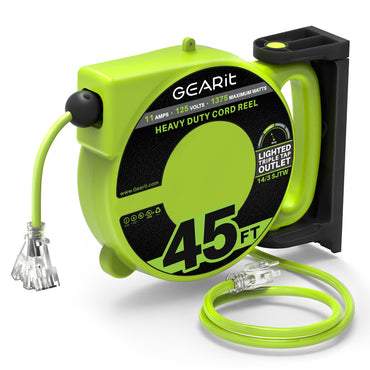 14AWG Retractable Cord Reel with Ceiling Mount, 45 Feet