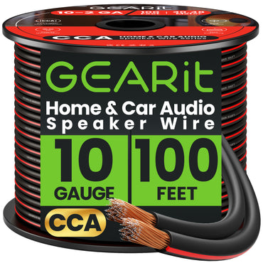 10 Gauge Speaker Wire CCA - Copper Clad Aluminum, Black