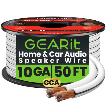 10 Gauge Speaker Wire CCA - Copper Clad Aluminum, White