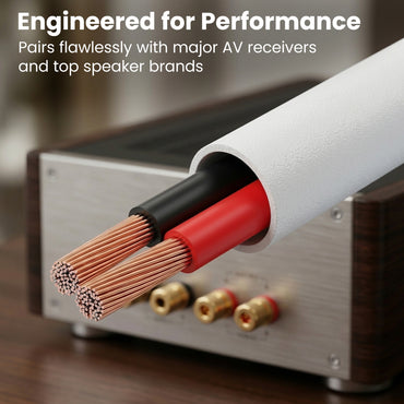 16 AWG In Wall Speaker Wire - CL2 Rated - Oxygen Free Copper (OFC), White