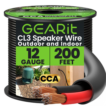 12/2 Outdoor Speaker Wire 12 Gauge CCA - CL3 Rated for Direct Burial in Ground