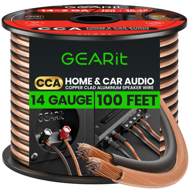 14 Gauge Speaker Wire CCA - Copper Clad Aluminum - Home Theater, Car Speakers & More