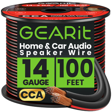 14 Gauge Speaker Wire CCA - Copper Clad Aluminum - Home Theater, Car Speakers & More
